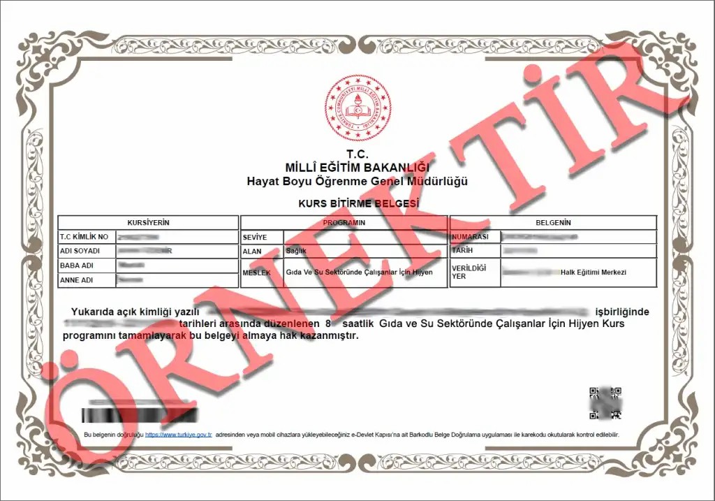 Halk Eğitimden Hijyen Belgesi Nasıl Alınır?